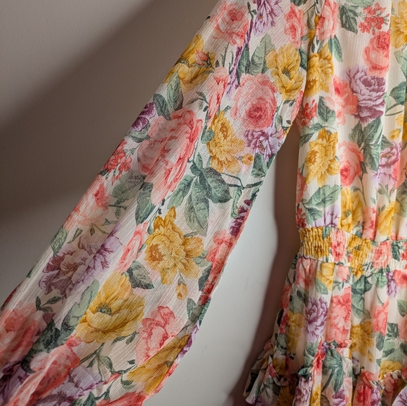 STORIA Floral Ruffle Mini Dress - Spring Garden Vibes - Size Small - Picture 11 of 13